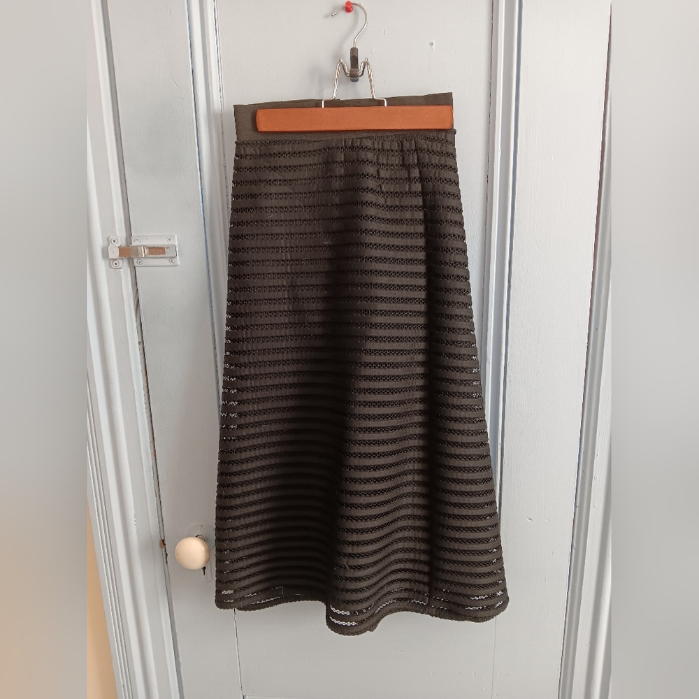 mblm Black Striped A-Line Skirt